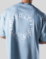 Back Emblem Cut-Off Big T-Shirt - L.Blue