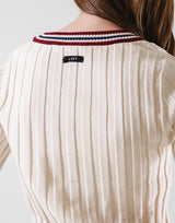 Tricolor Knit T-Shirt - Ivory