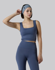 Square Neck Sports Bratop - Navy