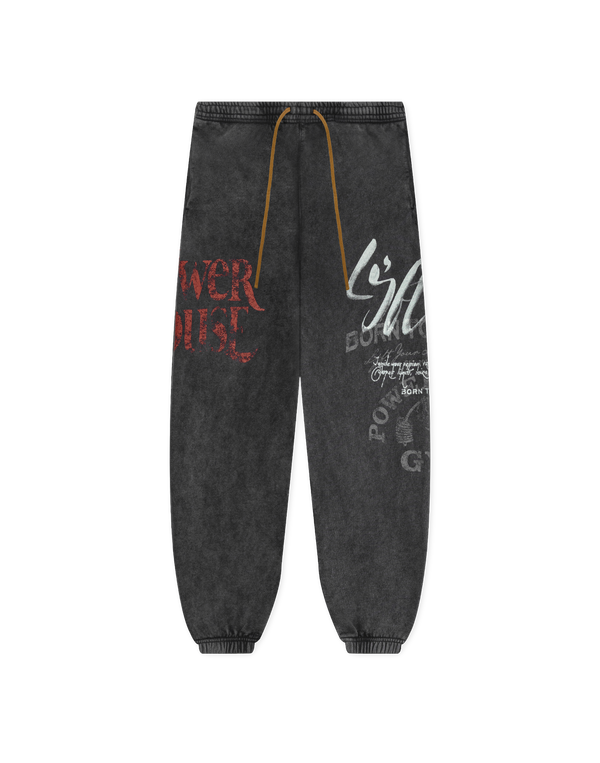 LÝFT × Power House Gym Sweat Vintage Pants - Black