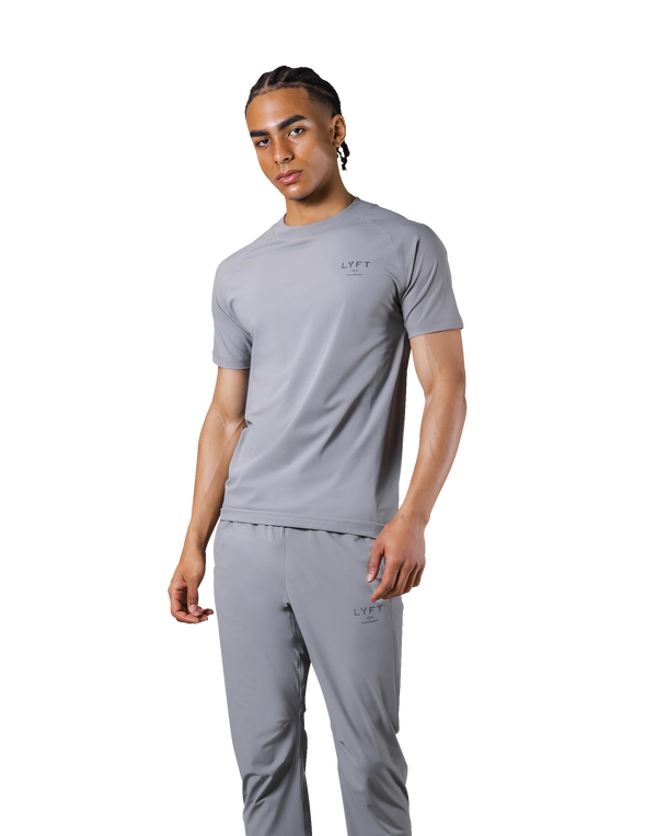 Slim Fit Mesh Sleeve T-Shirt - Grey
