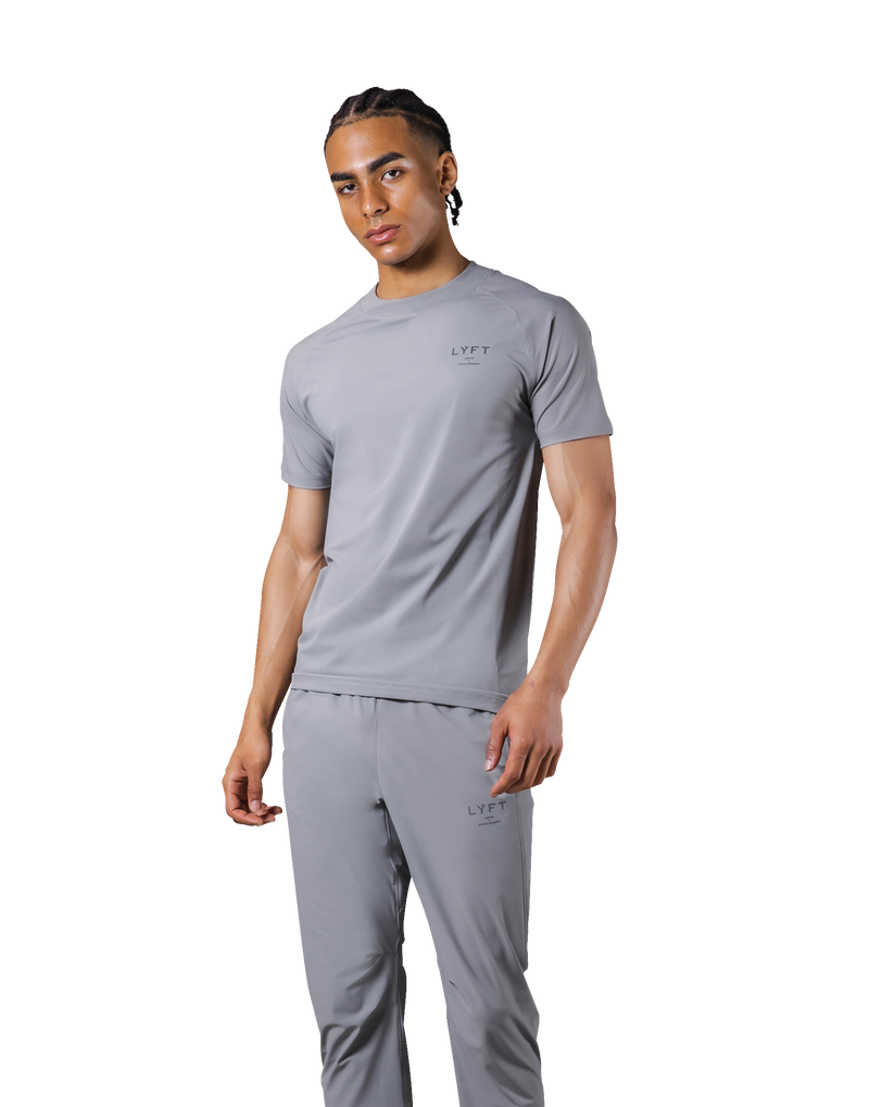 Slim Fit Mesh Sleeve T-Shirt - Grey