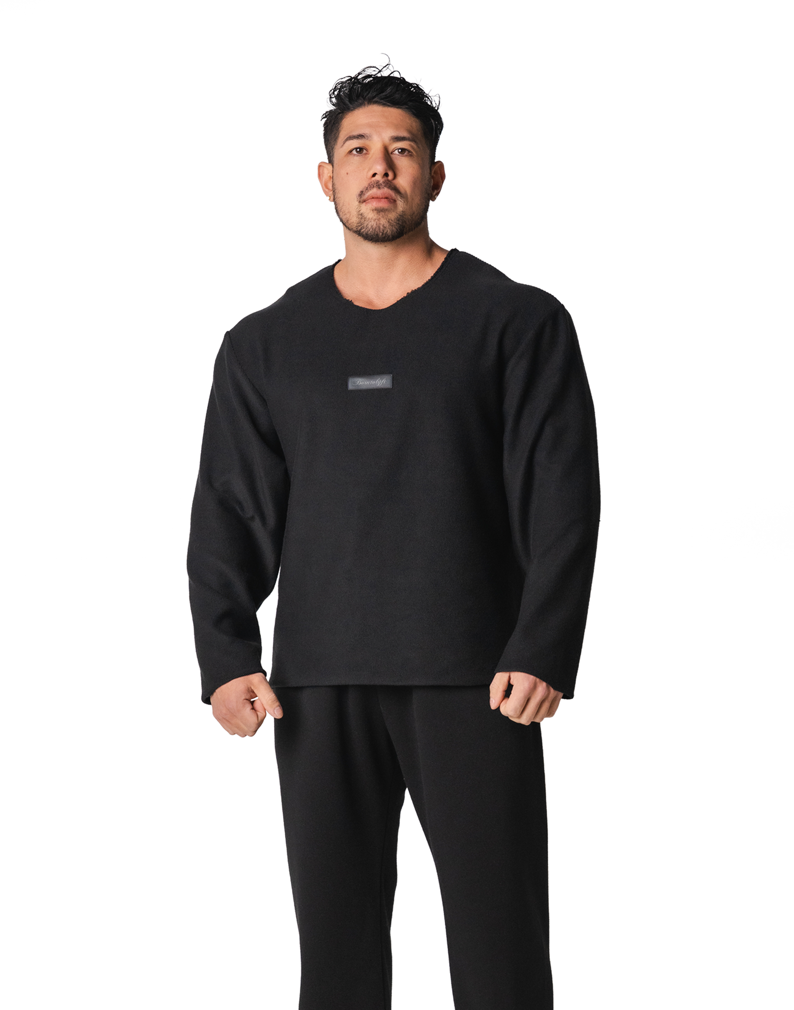 Thermal Loose Wappen Long T-Shirt - Black – LÝFT