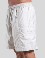 Side Pocket Nylon Shorts - Ivory