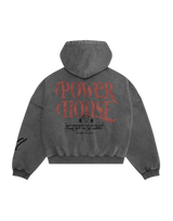 LÝFT × Power House Gym Vintage Zip-Up Sweat Hoodie - D.Grey