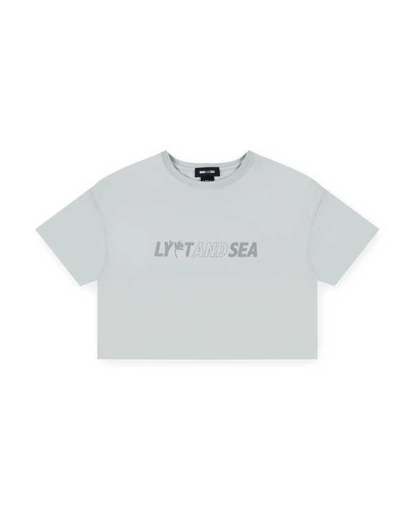 LÝFT × WIND AND SEA Limited Logo Wide Cropped T-Shirt - L.Blue