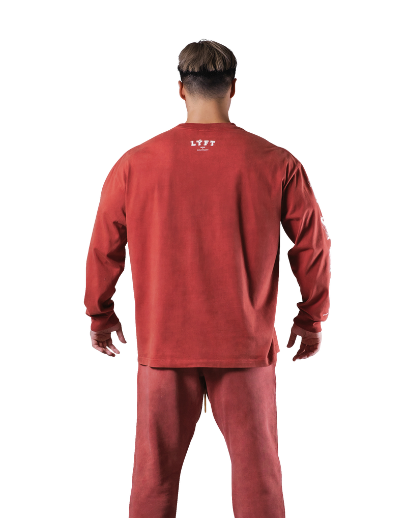 College Logo Vintage Long T-Shirt - Red
