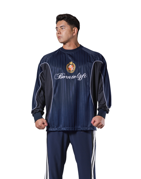 Piping Emblem Football Shirt - Navy