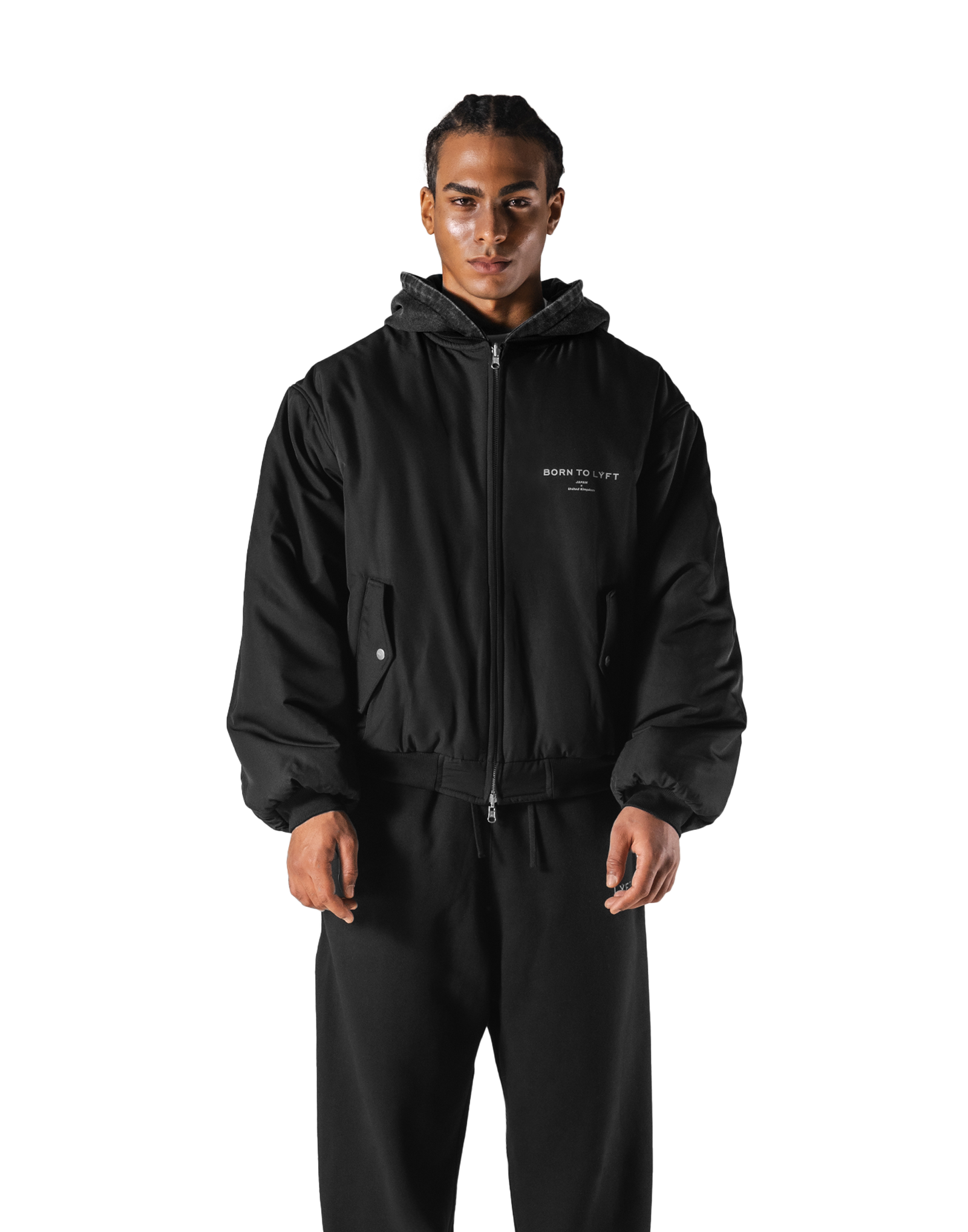 LYFT　SWITCH LAYER™ VINTAGE HOODIE SWITCH LAYER™ Vintage Hoodie | MA-1 Puffer Jacket - Black – LÝFT