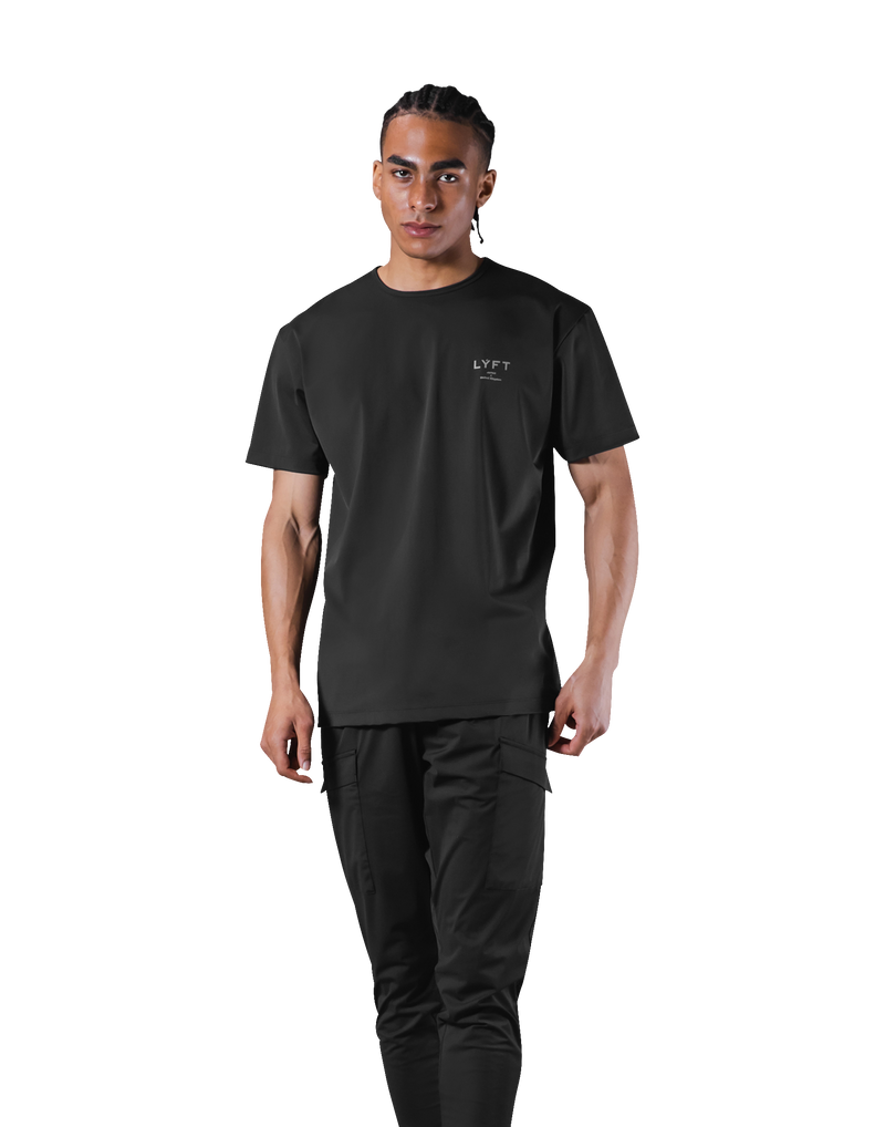 Stretch Waffle Nylon Standard T-Shirt - Black