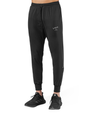 Tapered Stretch Rib Pants - Black