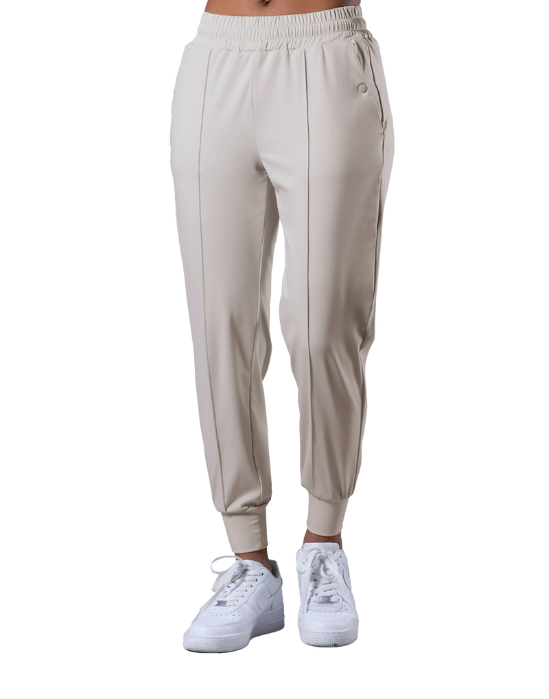 2Way Stretch Pleats Pants - Ivory