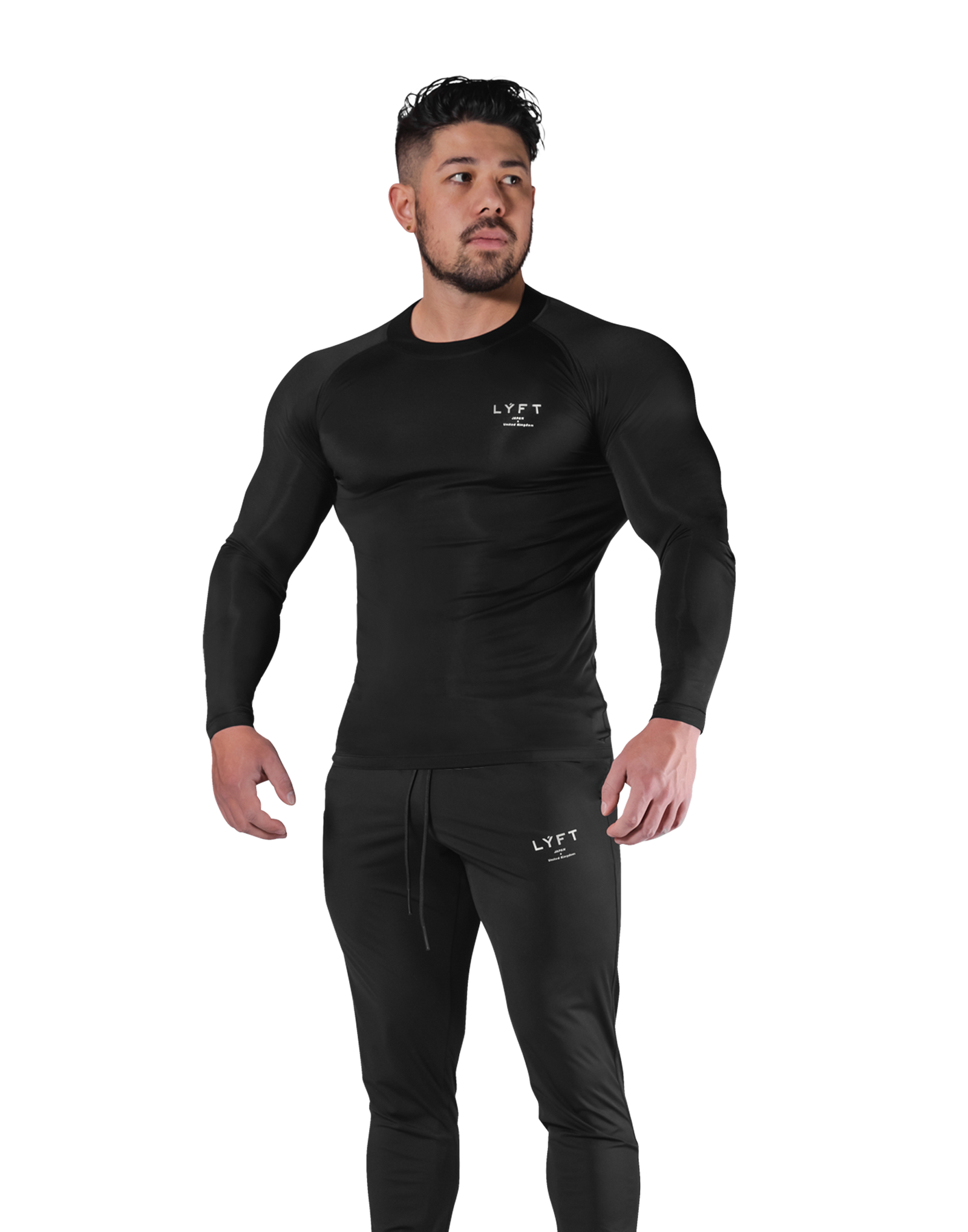Slim Fit Stretch Long Sleeve T-Shirt - Black – LÝFT Slim Fit Stretch Long Sleeve T-Shirt - Black – LÝFT