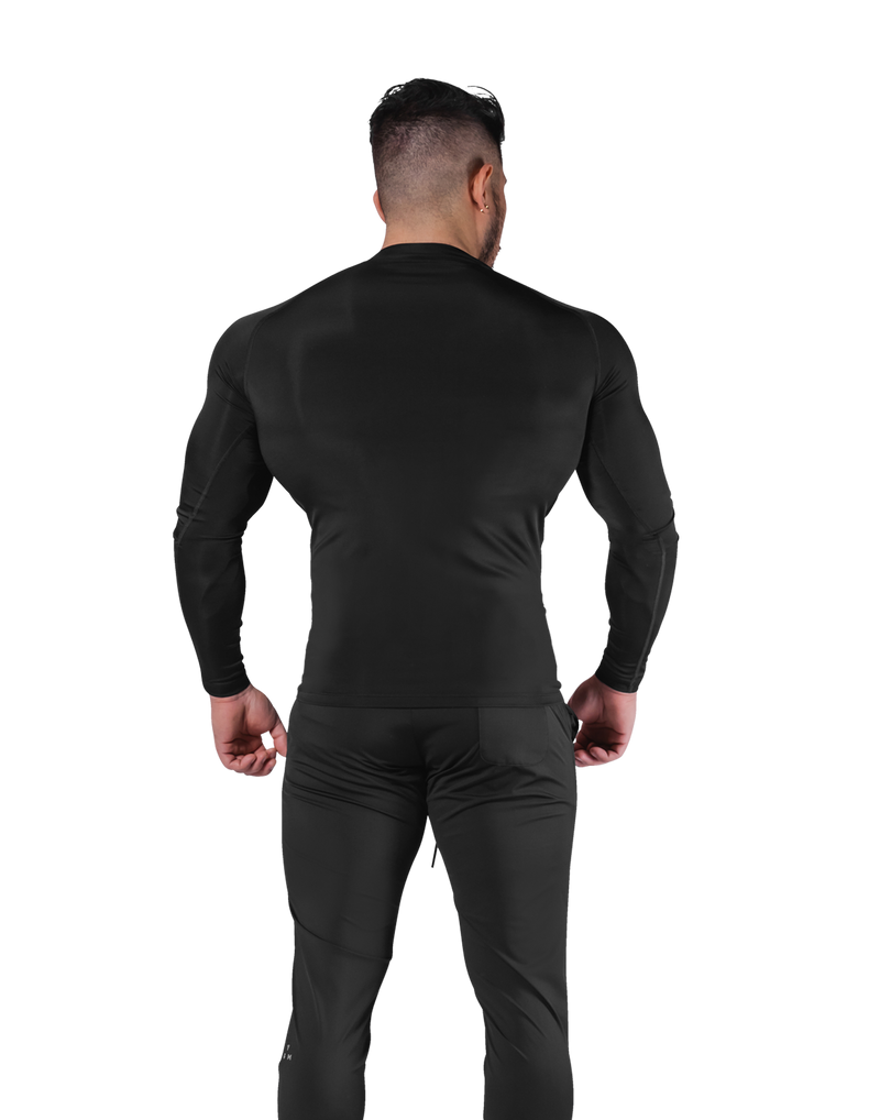 Slim Fit Stretch Long Sleeve T-Shirt - Black