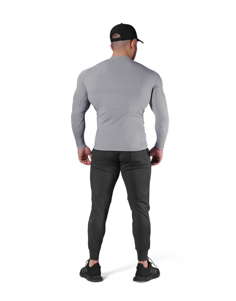 Slim Fit Stretch Long Sleeve T-Shirt - Grey