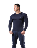 Slim Fit Stretch Long Sleeve T-Shirt - Navy