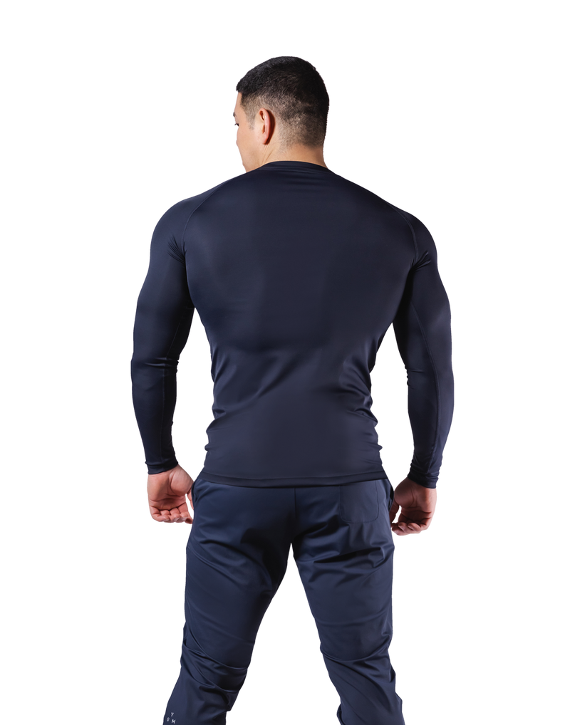 Slim Fit Stretch Long Sleeve T-Shirt - Navy