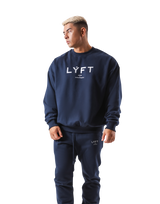 LÝFT Oversize Crew Neck Sweat - Navy