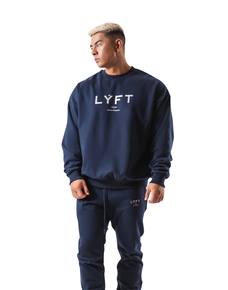 LÝFT Oversize Crew Neck Sweat - Navy