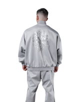 Back Emblem Oversize Track Jacket - Grey