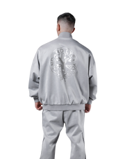 Back Emblem Oversize Track Jacket - Grey