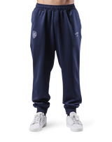 Emblem Loose Fit Jersey Pants - Navy