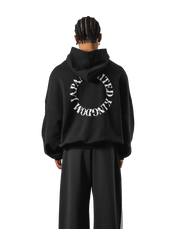 Back Ring Oversize Sweat Hoodie - Black
