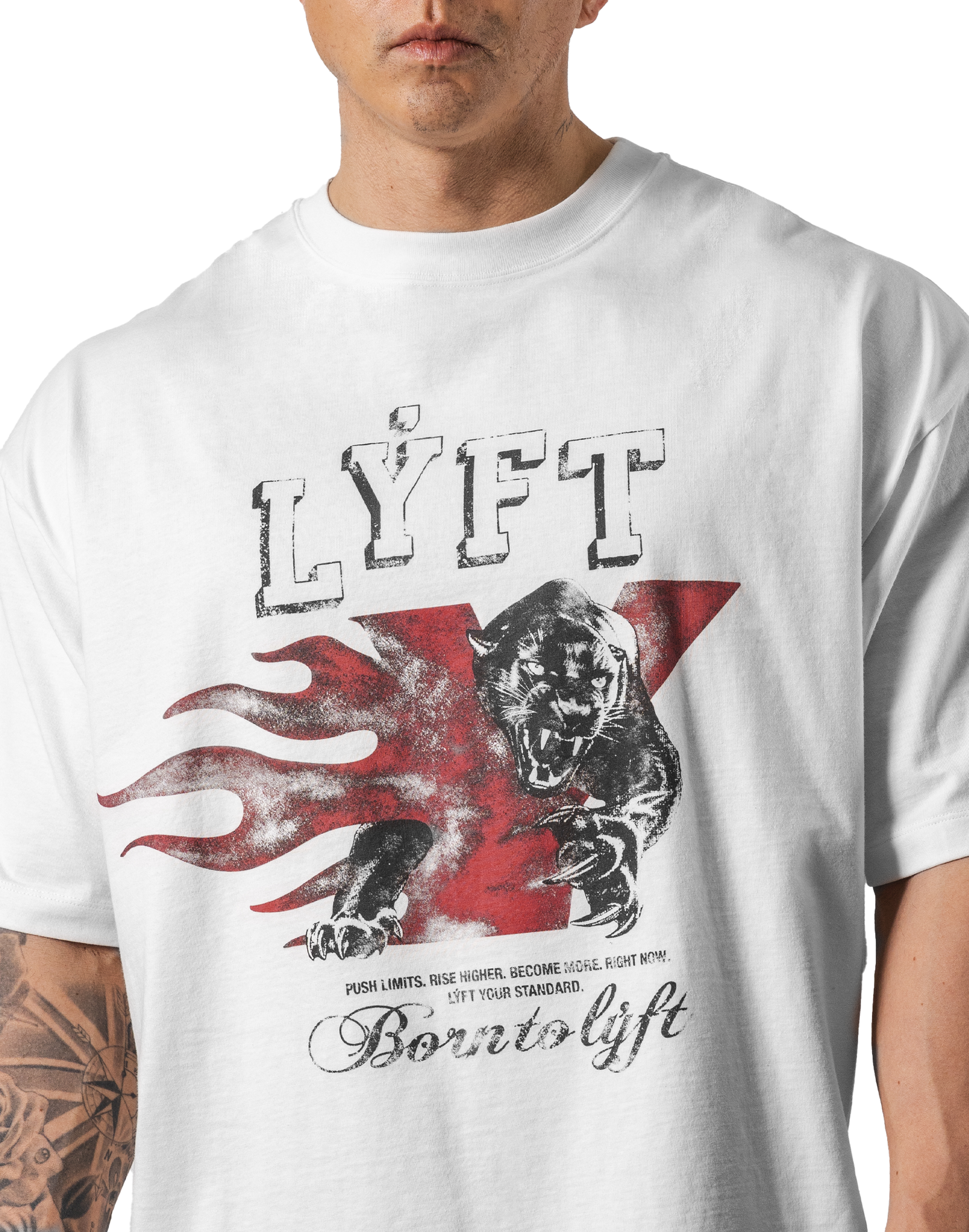 Panther Ý Graphic Vintage Big T-Shirt - White – LÝFT