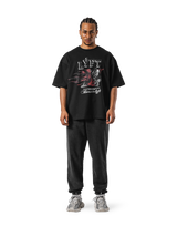 Panther Ý Graphic Vintage Big T-Shirt - Black