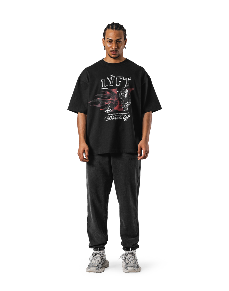 Panther Ý Graphic Vintage Big T-Shirt - Black – LÝFT