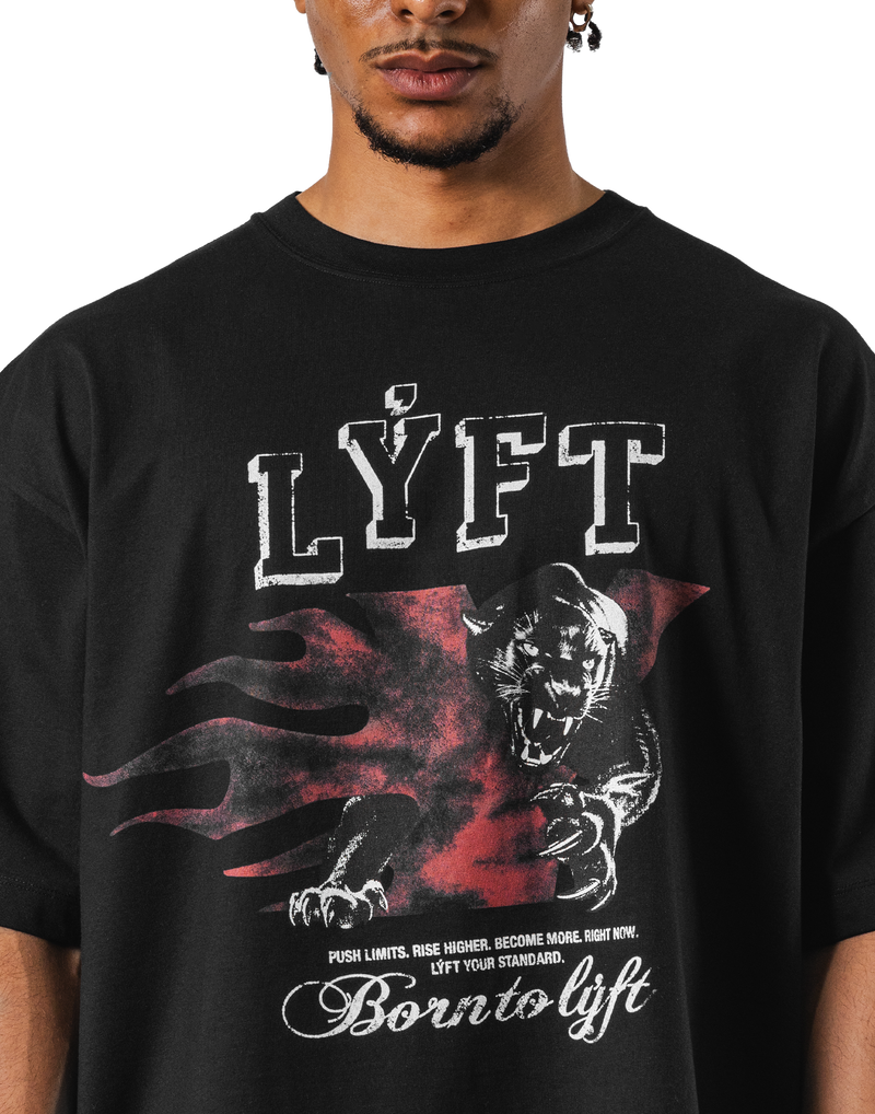 Panther Ý Graphic Vintage Big T-Shirt - Black – LÝFT