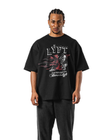 Panther Ý Graphic Vintage Big T-Shirt - Black