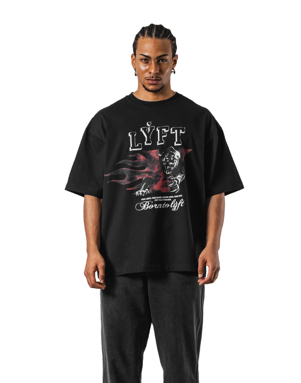 LÝFT PANTHER GRAPHIC VINTAGE BIG T-SHIRT Panther Ý Graphic Vintage Big T-Shirt - Black – LÝFT