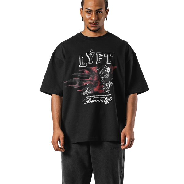 Panther Ý Graphic Vintage Big T-Shirt - Black – LÝFT