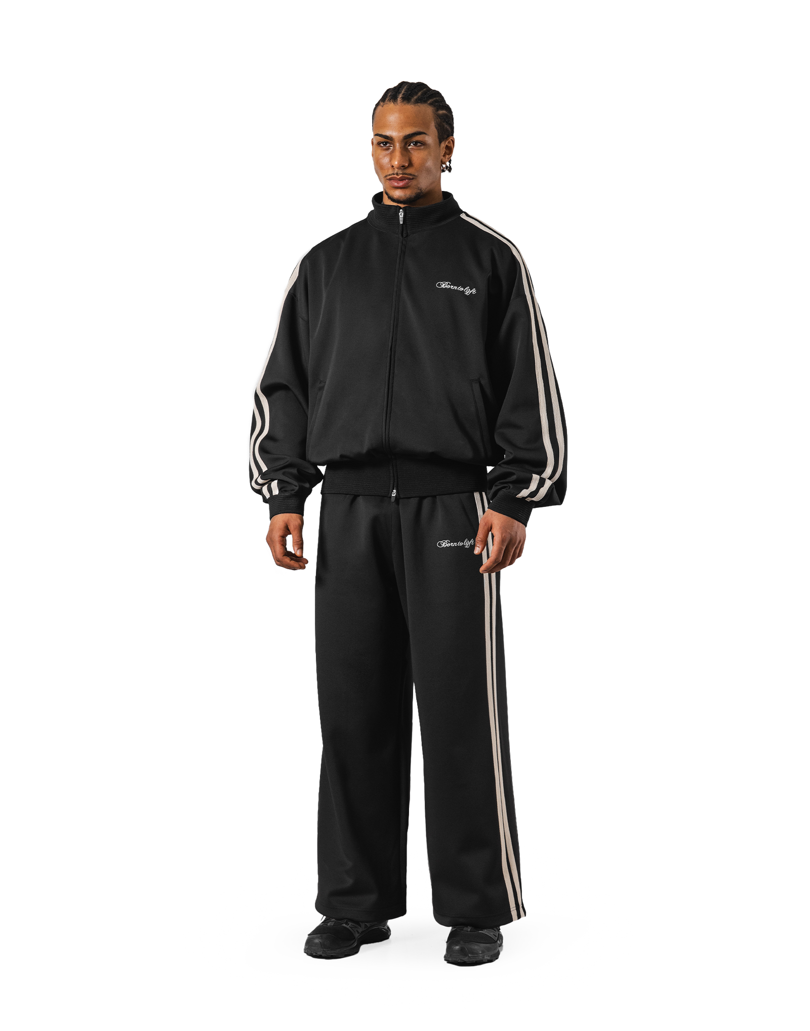 2Line Side Tape Track Jacket - Black – LÝFT 2Line Side Tape Track Jacket - Black – LÝFT