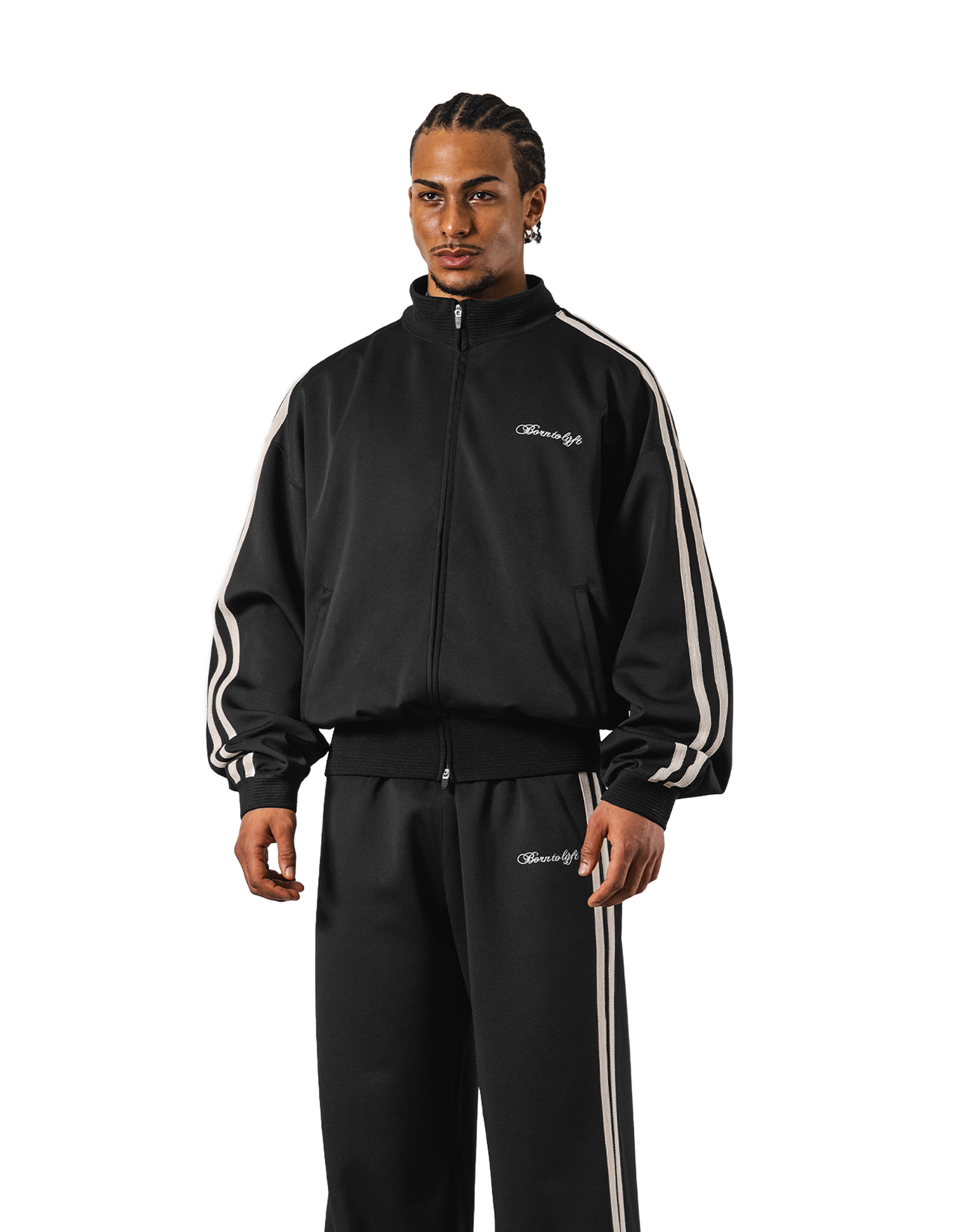 2Line Side Tape Track Jacket - Black – LÝFT 2Line Side Tape Track Jacket - Black – LÝFT