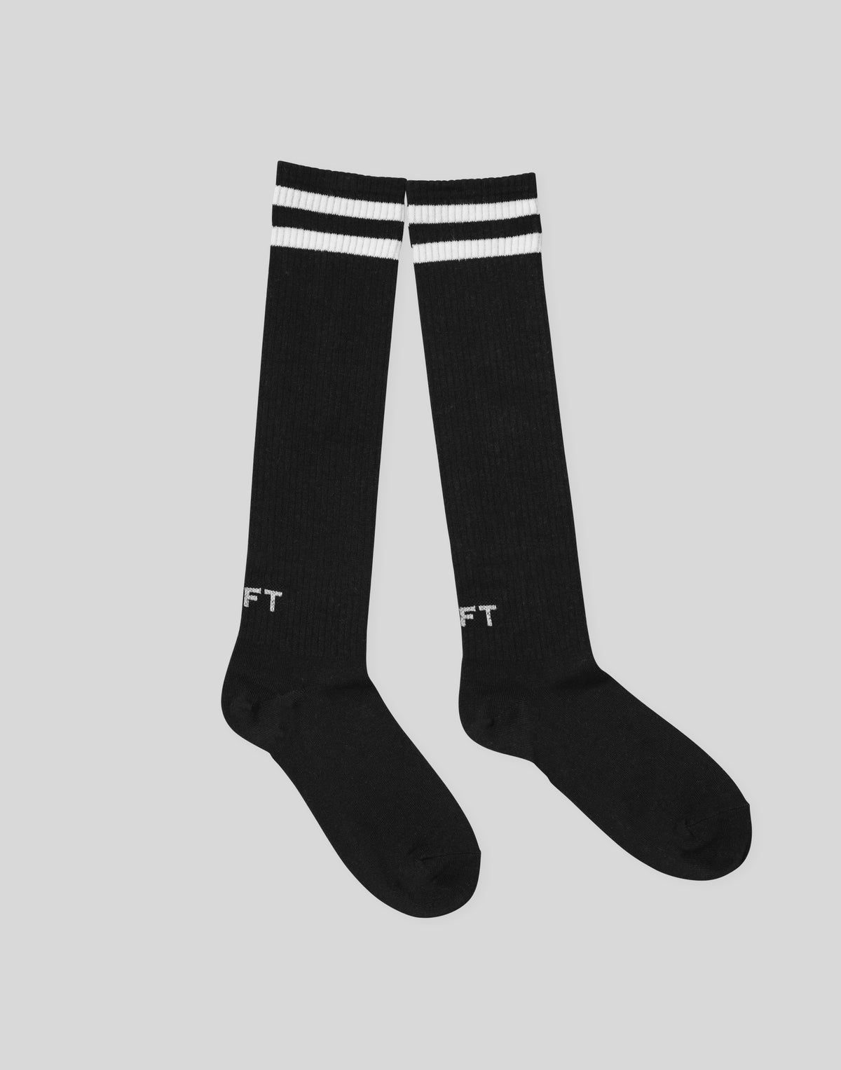 2Line Long Socks - Black