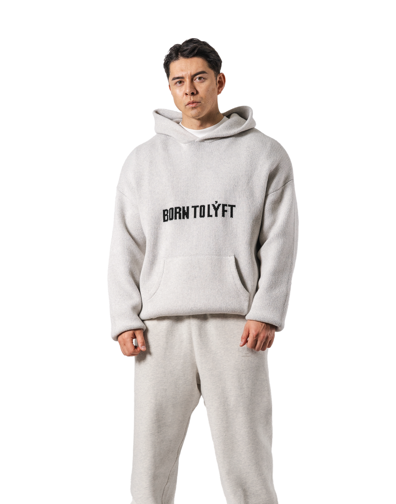 BTL Double Jacquard Knit Hoodie - Ivory – LÝFT