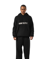 BTL Double Jacquard Knit Hoodie - Black
