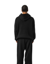 BTL Double Jacquard Knit Hoodie - Black