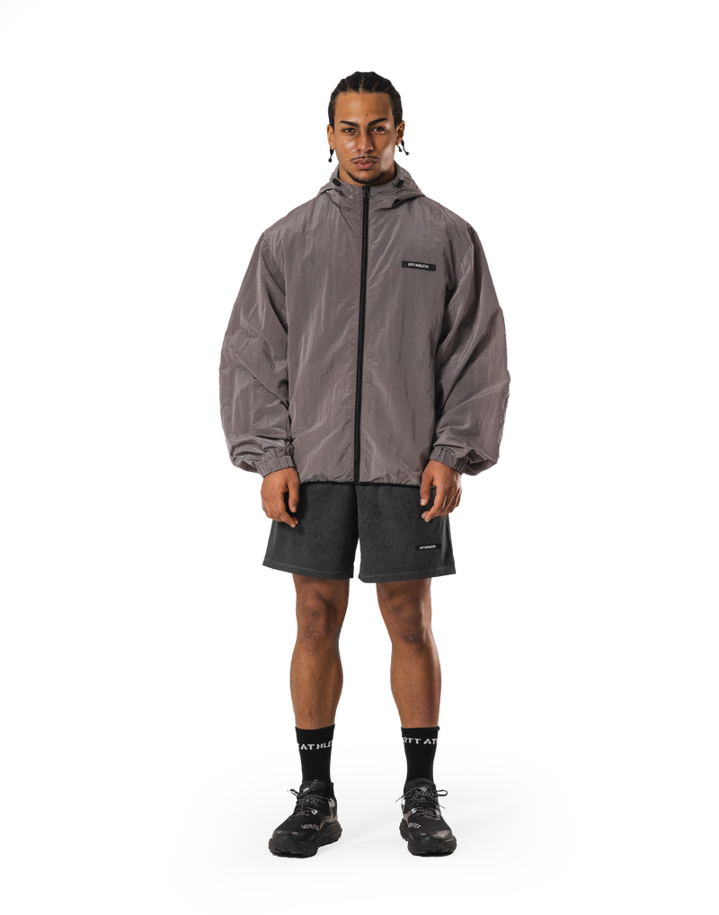 Stretch Nylon Wappen Hoodie Jacket - D.Grey – LÝFT