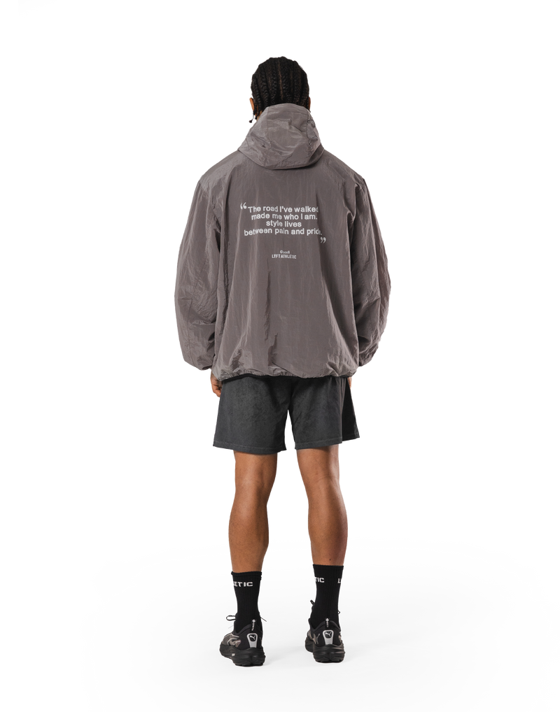 Stretch Nylon Wappen Hoodie Jacket - D.Grey – LÝFT