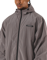 Stretch Nylon Wappen Hoodie Jacket - D.Grey