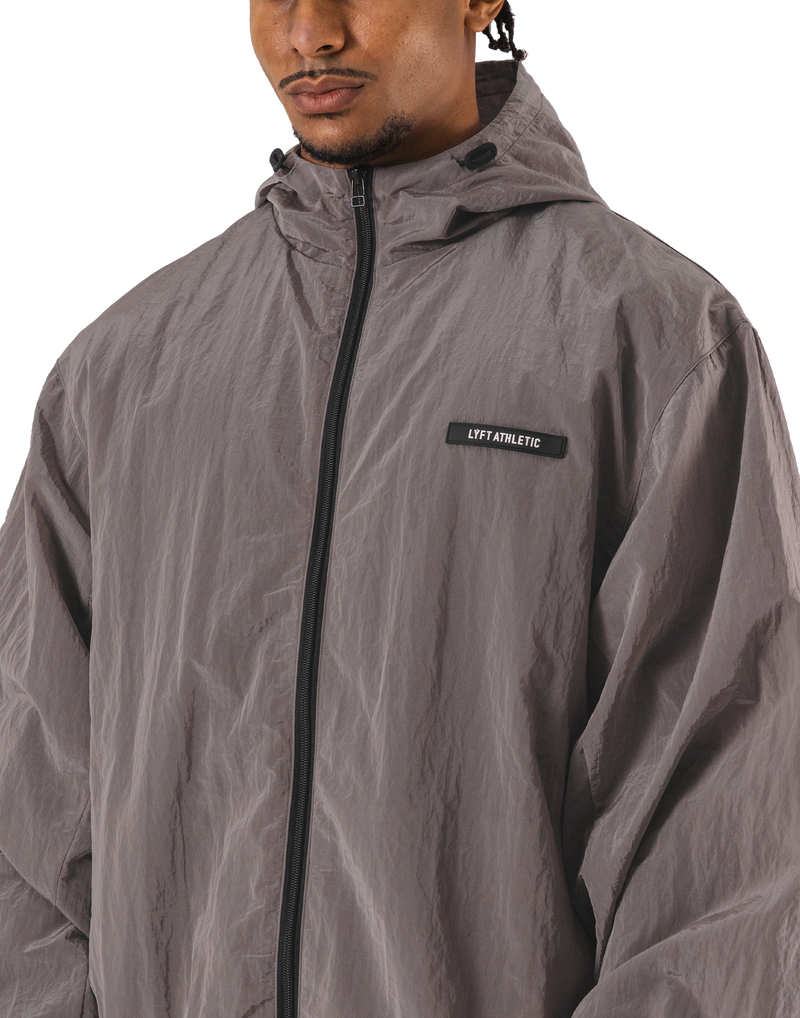 Stretch Nylon Wappen Hoodie Jacket - D.Grey – LÝFT