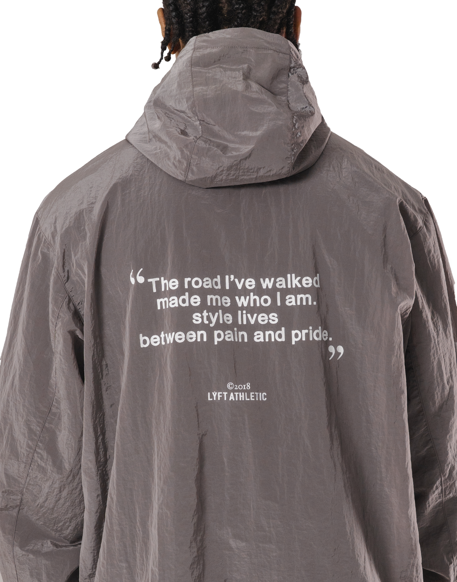 Stretch Nylon Wappen Hoodie Jacket - D.Grey – LÝFT