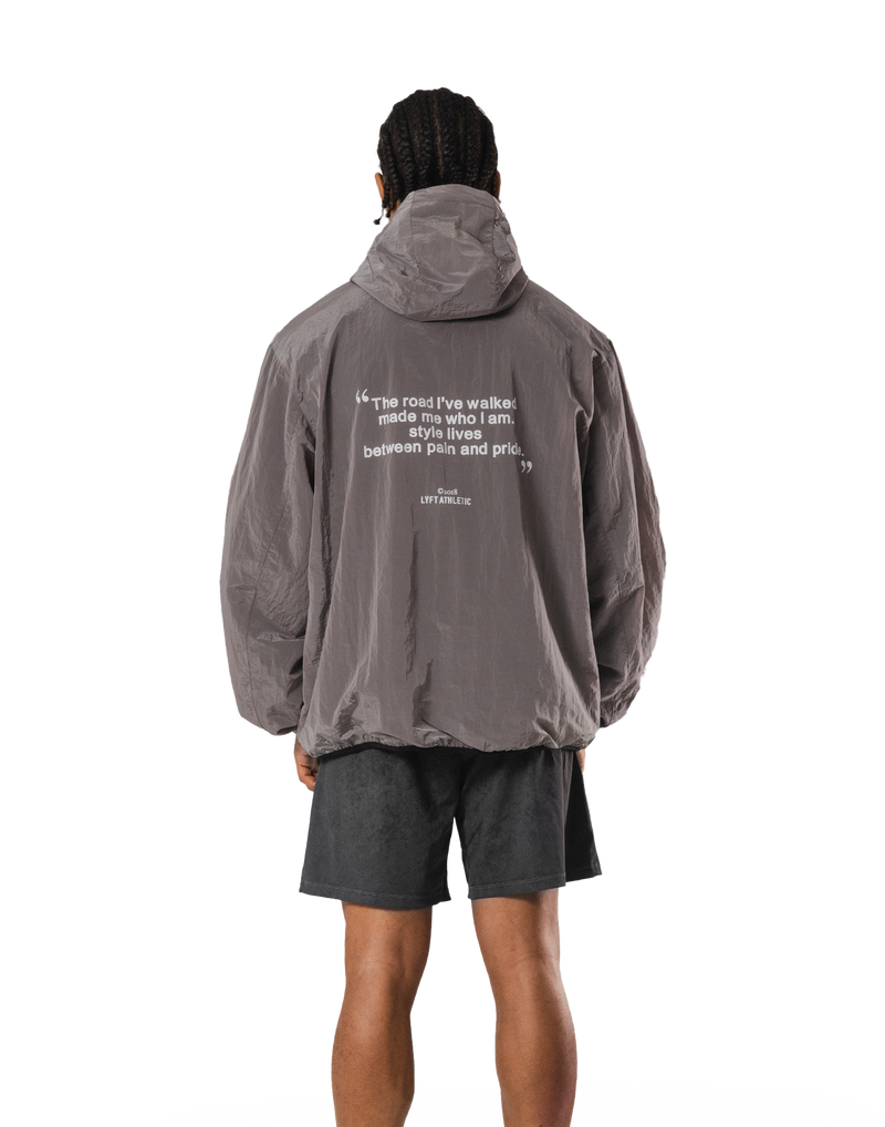 Stretch Nylon Wappen Hoodie Jacket - D.Grey – LÝFT