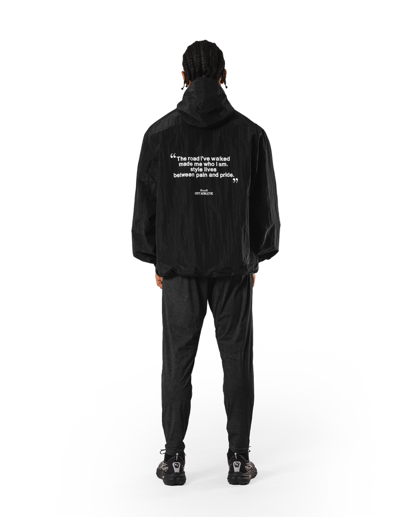 Stretch Nylon Wappen Hoodie Jacket - Black – LÝFT