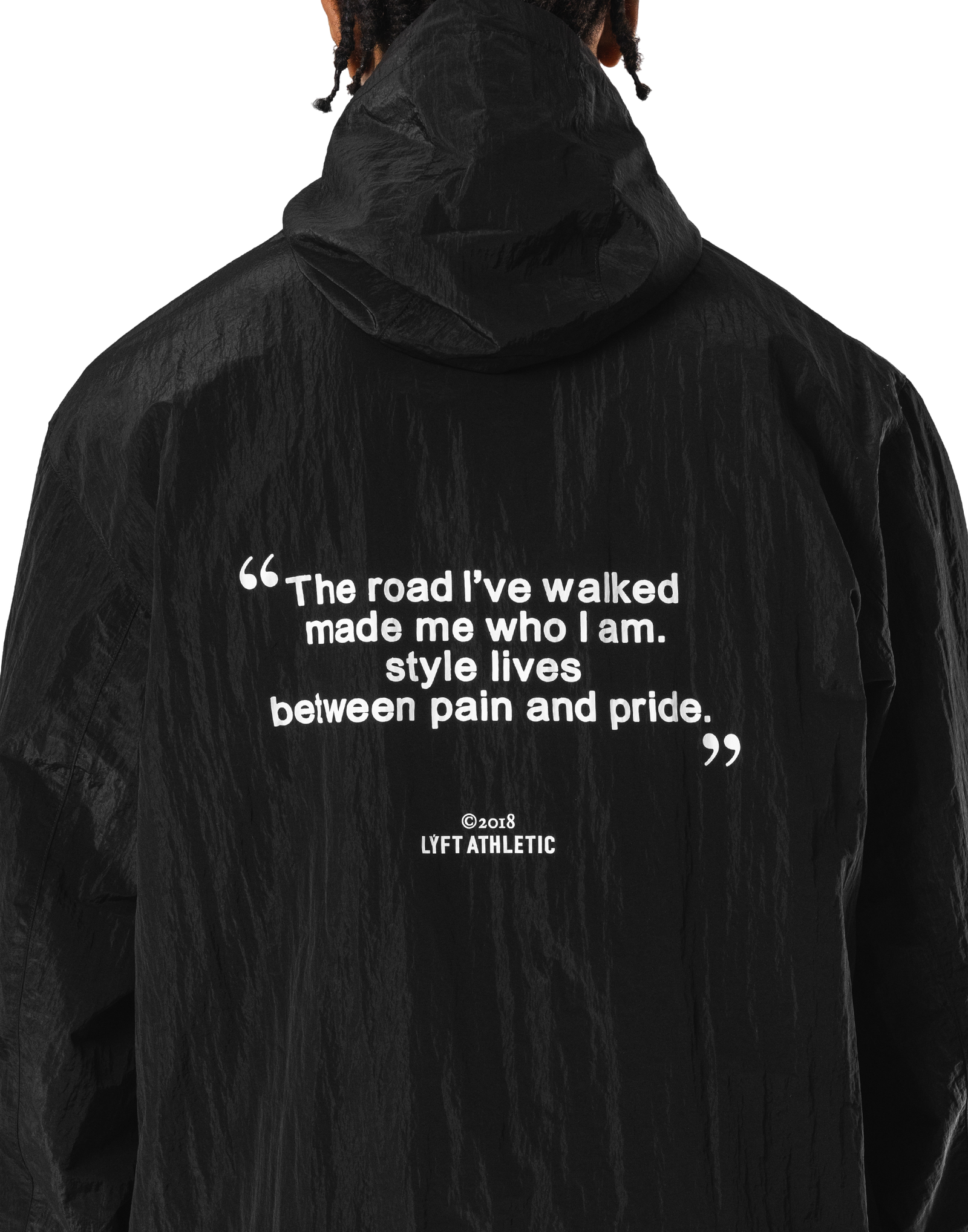 Stretch Nylon Wappen Hoodie Jacket - Black – LÝFT