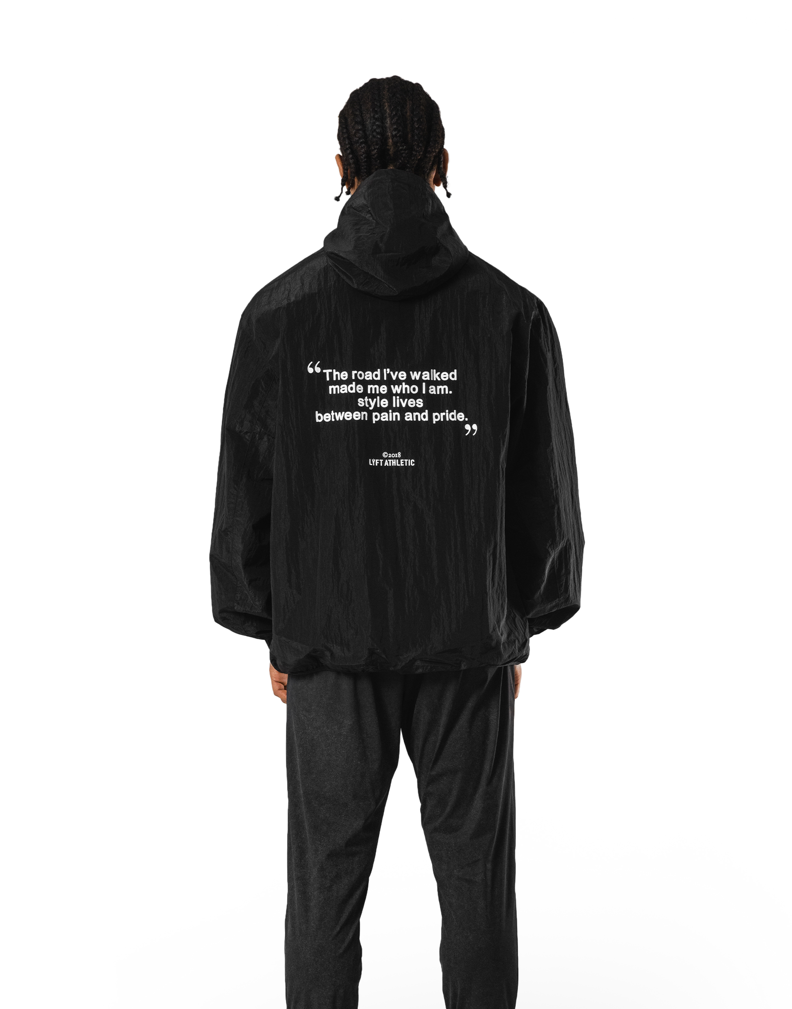 Stretch Nylon Wappen Hoodie Jacket - Black – LÝFT Stretch Nylon Wappen Hoodie Jacket - Black – LÝFT