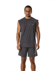 Stretch Nylon Wappen Vintage Tanktop - D.Grey